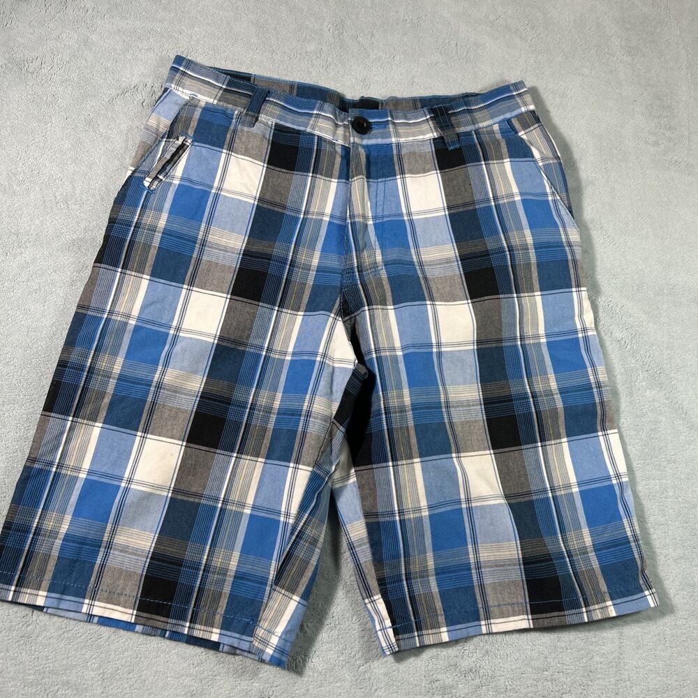Y2k 2000s Cholo Low Rider Plaid Baggy Shorts Mens 28x9 Retro Skater Loose VTG